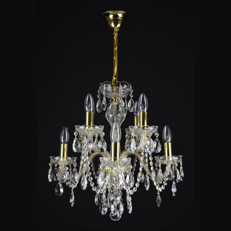 Antique Olive 8 Lights Crystal  Chandelier