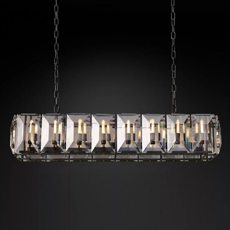 Hewson Multicurve Crystal Rectangular Chandelier 55“