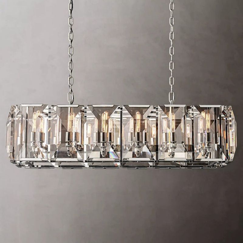 Hewson Multicurve Crystal Rectangular Chandelier 42“