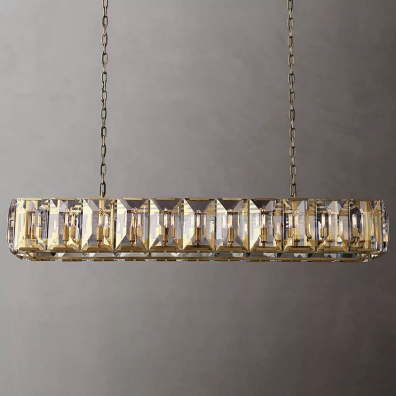 Hewson Multicurve Crystal Rectangular Chandelier 74“