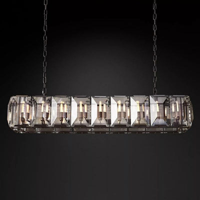 Hewson Multicurve Crystal Rectangular Chandelier 62"