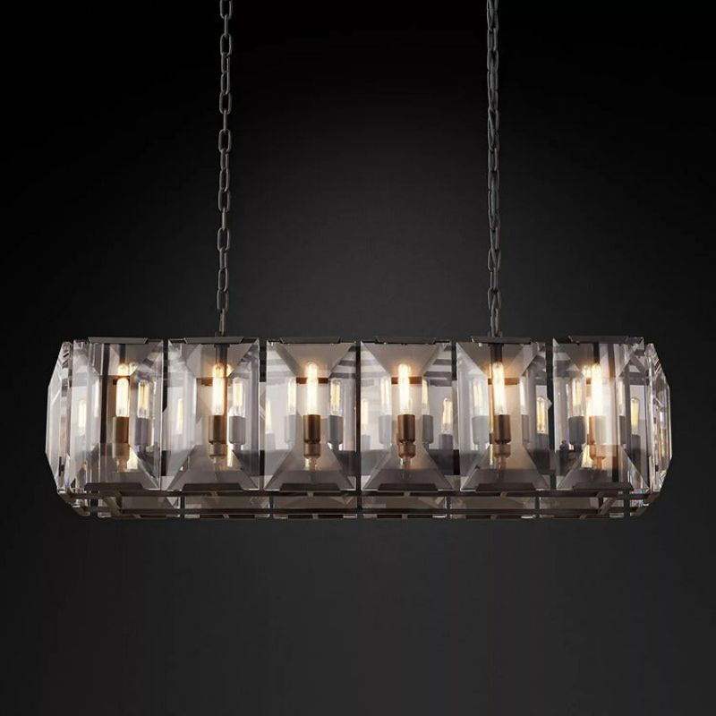 Hewson Multicurve Crystal Rectangular Chandelier 42“