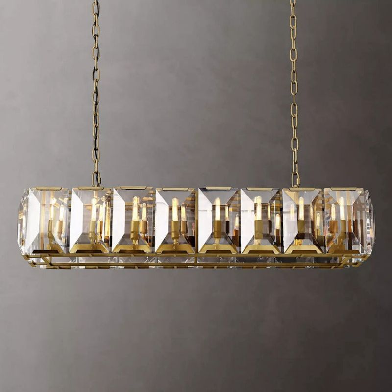 Hewson Multicurve Crystal Rectangular Chandelier 55“