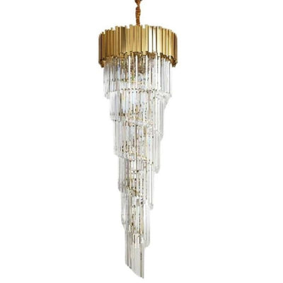 Bourbons Louis 2-Story Crystal Round Chandelier
