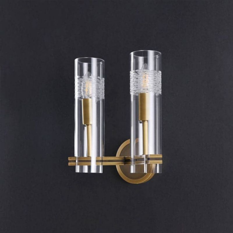 Double Head Kaleidoscope Wall Sconce, Brass