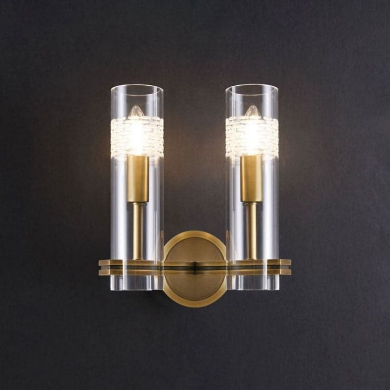 Double Head Kaleidoscope Wall Sconce, Brass