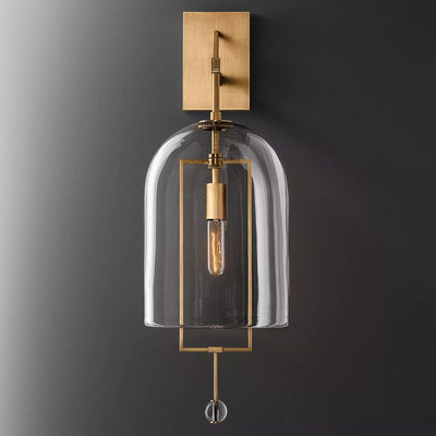 Sophia Brass Grand Wall Sconce With Glass Shade