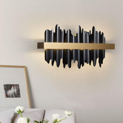 Hilbert Modern Brushed Black  Wall Sconce W17"