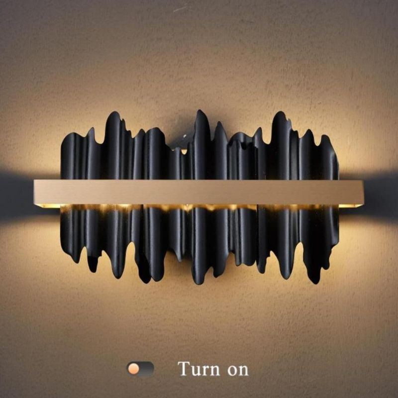 Hilbert Modern Brushed Black  Wall Sconce W17"