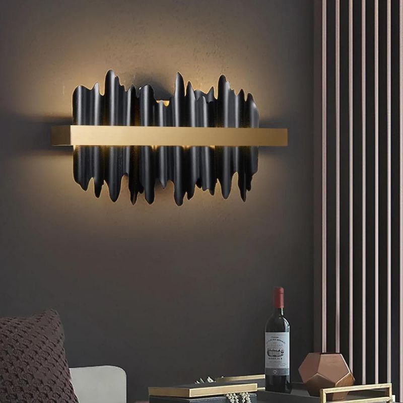 Hilbert Modern Brushed Black  Wall Sconce W17"