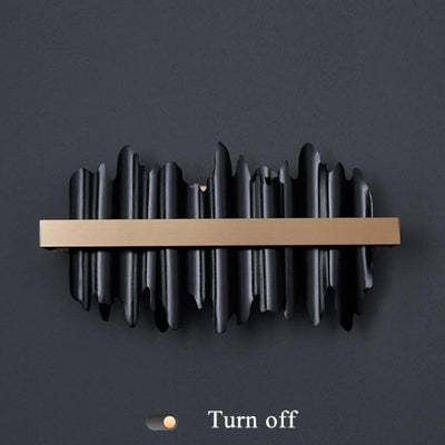 Hilbert Modern Brushed Black  Wall Sconce W17"