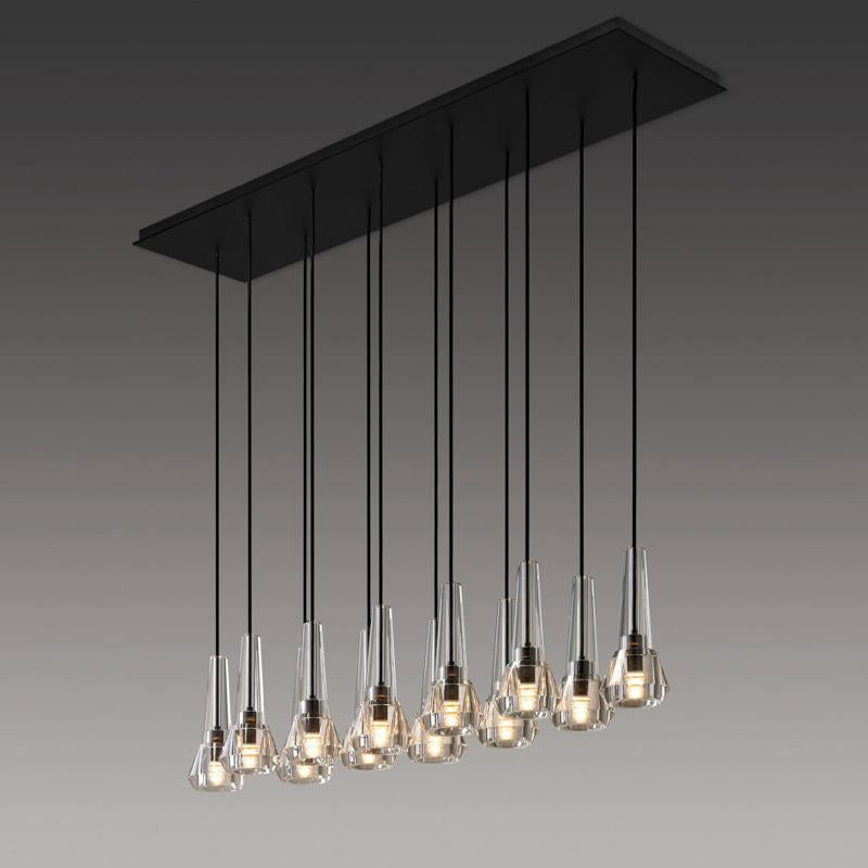 Microphone Linear Crystal Chandelier