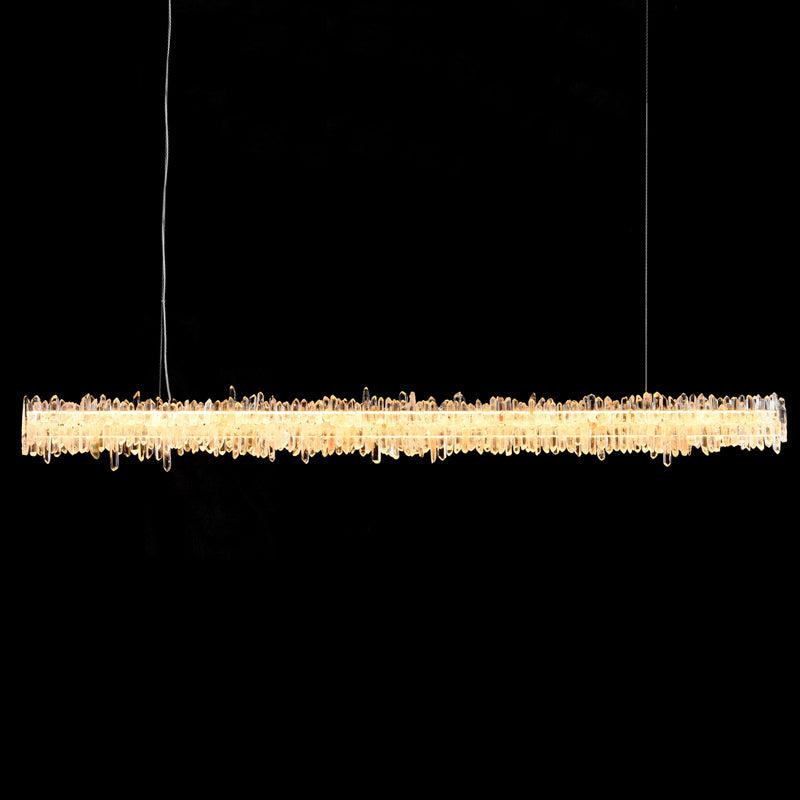 Primary Crystal Cluster Linear Dining Chandelier