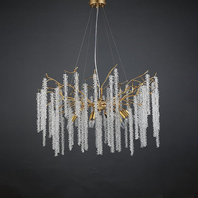 Lorna Crystal Raindrop Chandelier Gold Tree Branch Chandeliers