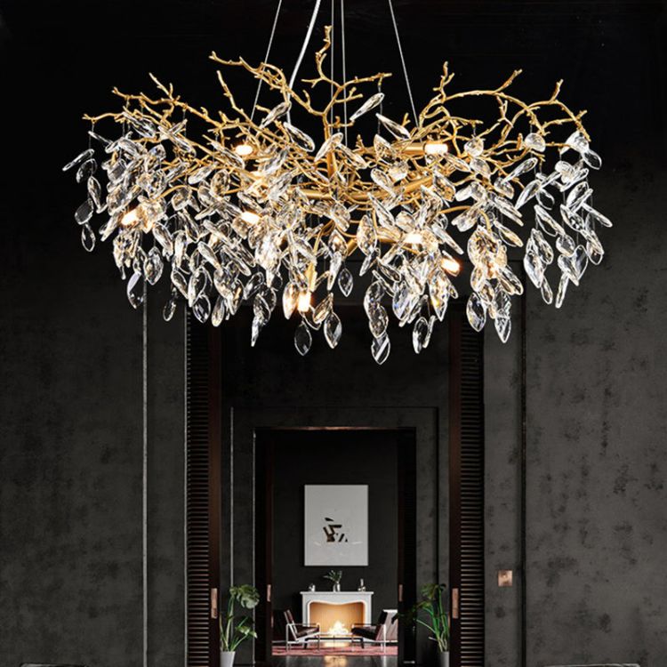 Lorna Gold Chandeliers Tree Branch Kitchen, Modern Crystal Chandelier