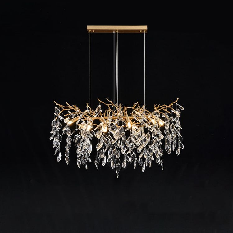 Lorna Linear Gold Chandeliers Tree Branch Kitchen, Gold Chandelier