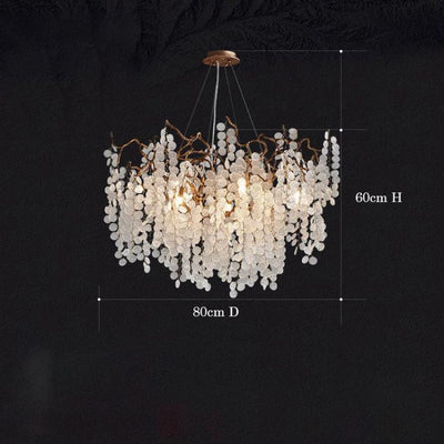 Lorna Modern Gold Chandelier Light Fixture, Round Branch Chandelier