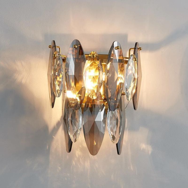 Multi Sided Hand Crystal Wall Sconce