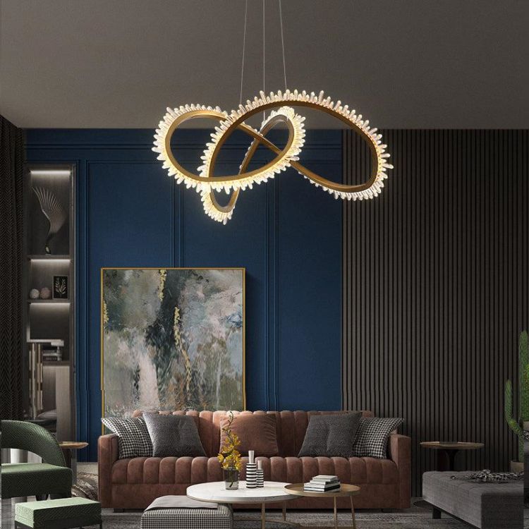 Primary Modern Living Room Rock Crystal Chandelier