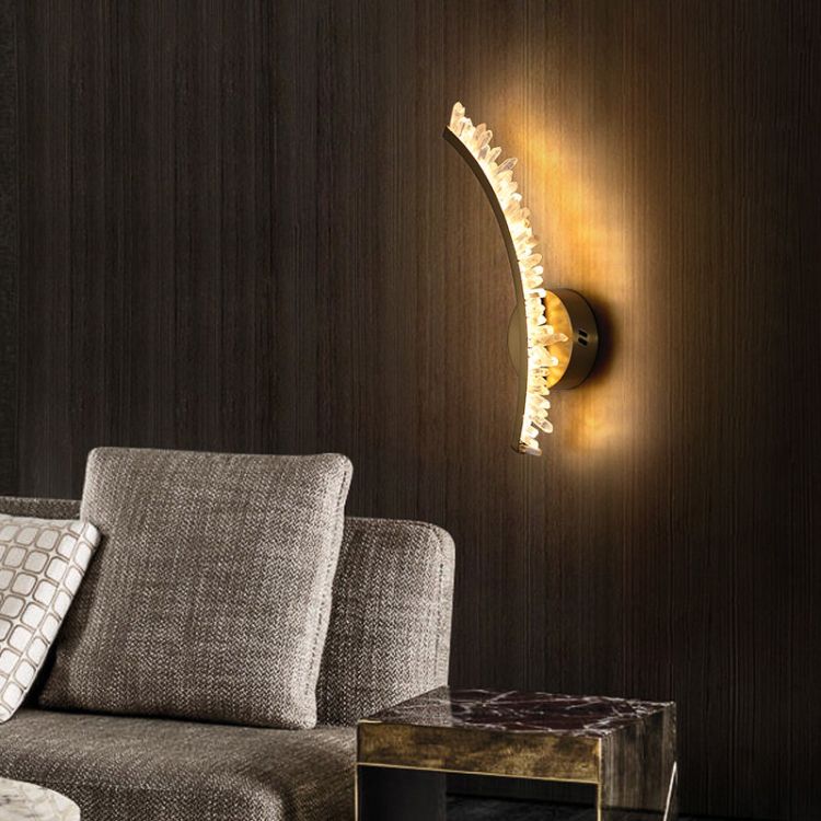 Primary Modern Simple Rock Crystal Sconce