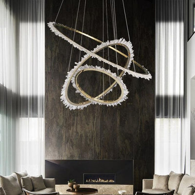 Primary Rock Crystal Ring Chandelier For Living Room