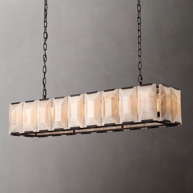 Hewson Calcite Rectangular Chandelier 62"