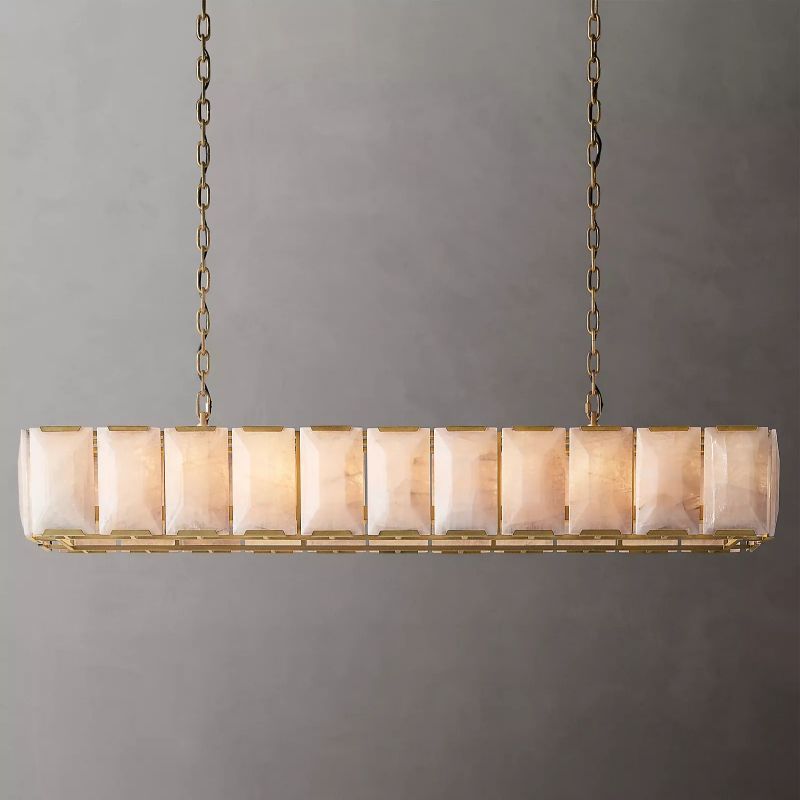 Hewson Calcite Rectangular Chandelier 74"