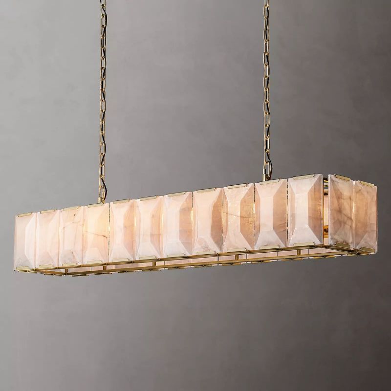 Hewson Calcite Rectangular Chandelier 74"