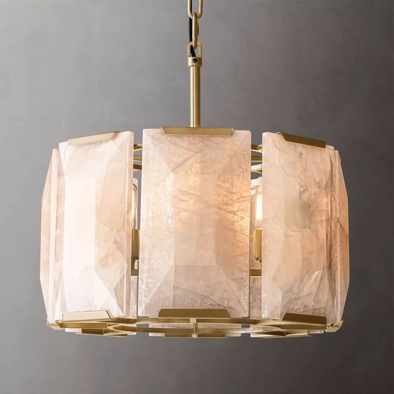 Hewson Calcite Round Chandelier 19"