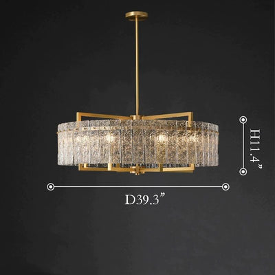 Flake Round Crystal Chandelier 40"