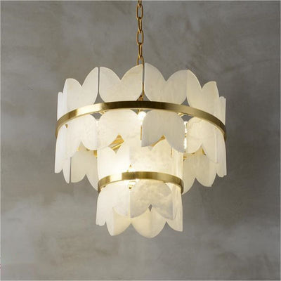 Alabaster Multi-Layer Butterfly Round Chandelier